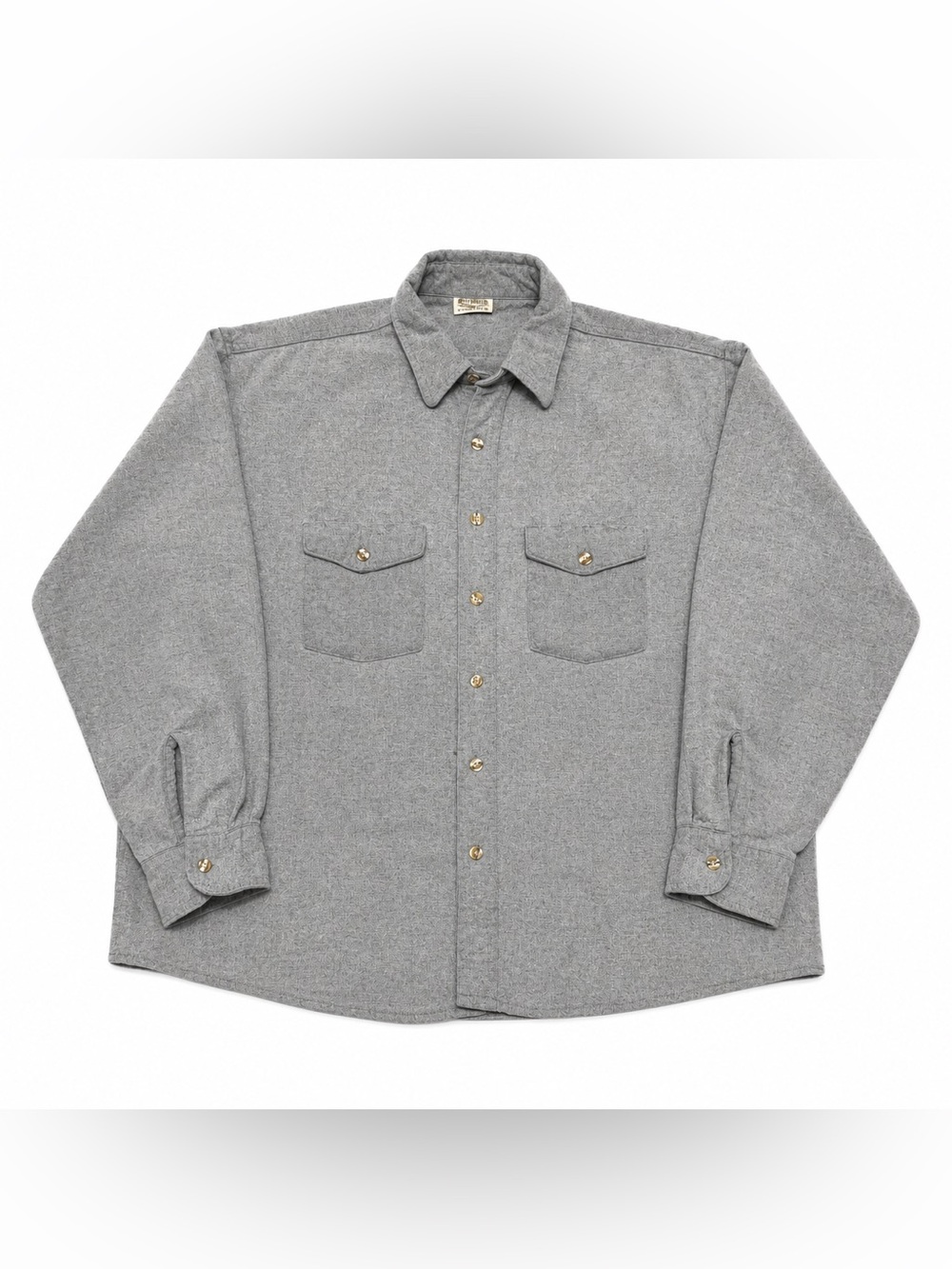 VTG Five Brother Gray Cotton Flannel Shirt USA Made Men XL 90s Casual Workwear